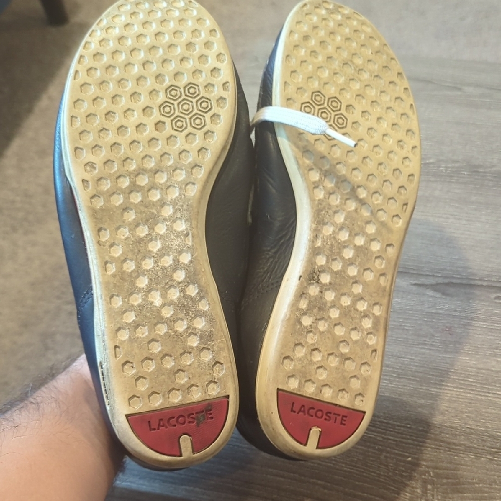 🔥Price Drop🔥Lacoste Navy Blue Leather Boat Shoes with White Laces - Picture 10 of 16